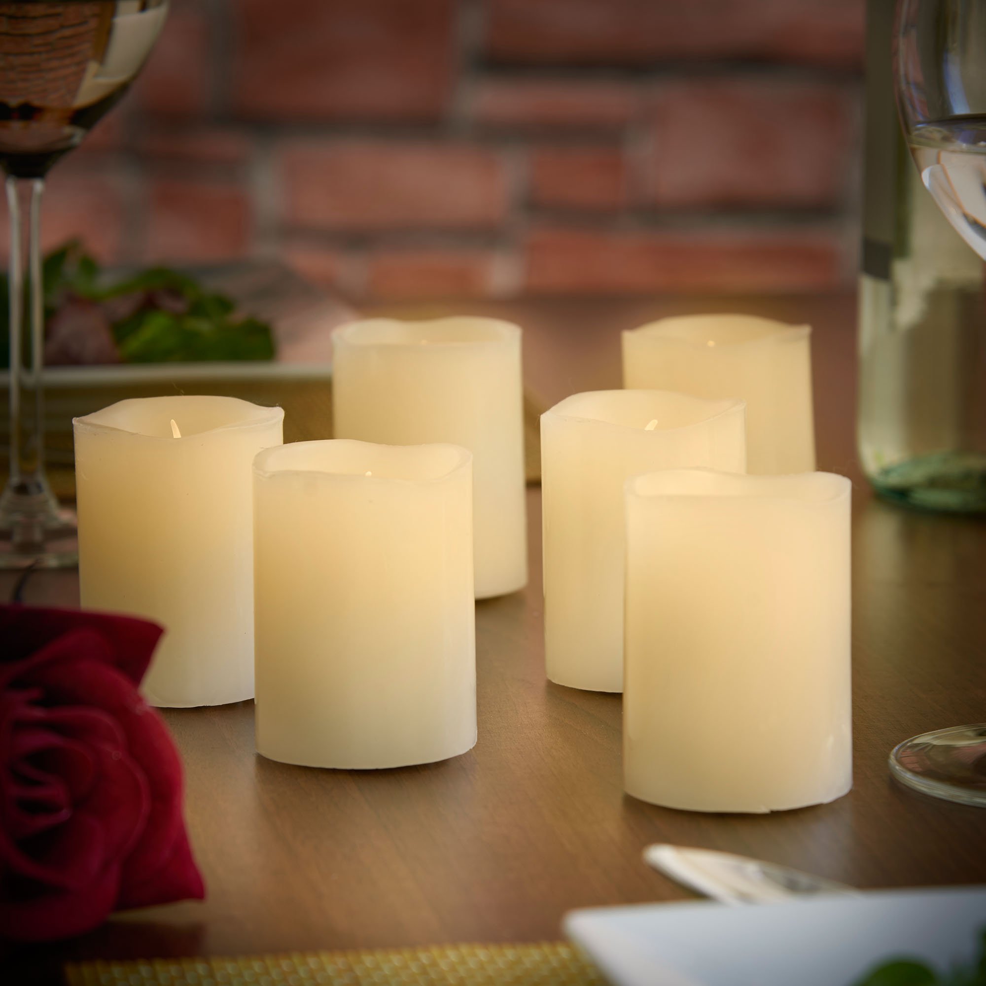 VonHaus Blow Out LED Flameless Tea Light Candle Set of 6 Real Wax