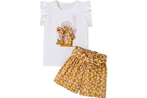 Woleroyir Girls Summer Outfits Cute Sleeveless Top High Waisted Short Sets with Pockets Teen Girl Clothes Size 6-14 T