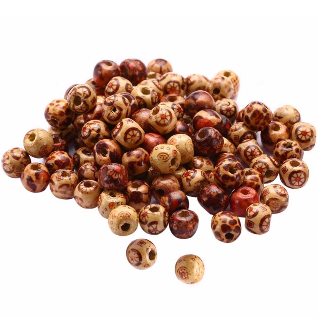 IDealhere, alla Moda, Styles da 100 perline in Legno FAI-da-te, per realizzazione gioielli, 9 x 10 mm