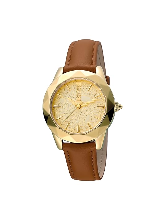 Just Cavalli Damen Analog Quarz Uhr mit Leder Armband JC1L003L0025