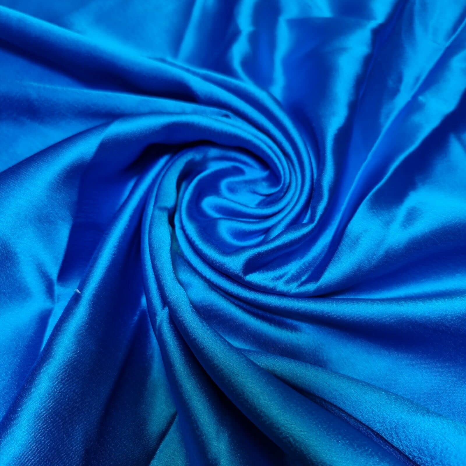 Glossy Charmeuse Silk Satin Bridal Dress Polyester Lining Craft Fabric 44" Meter (5 Meter, Kingfisher)