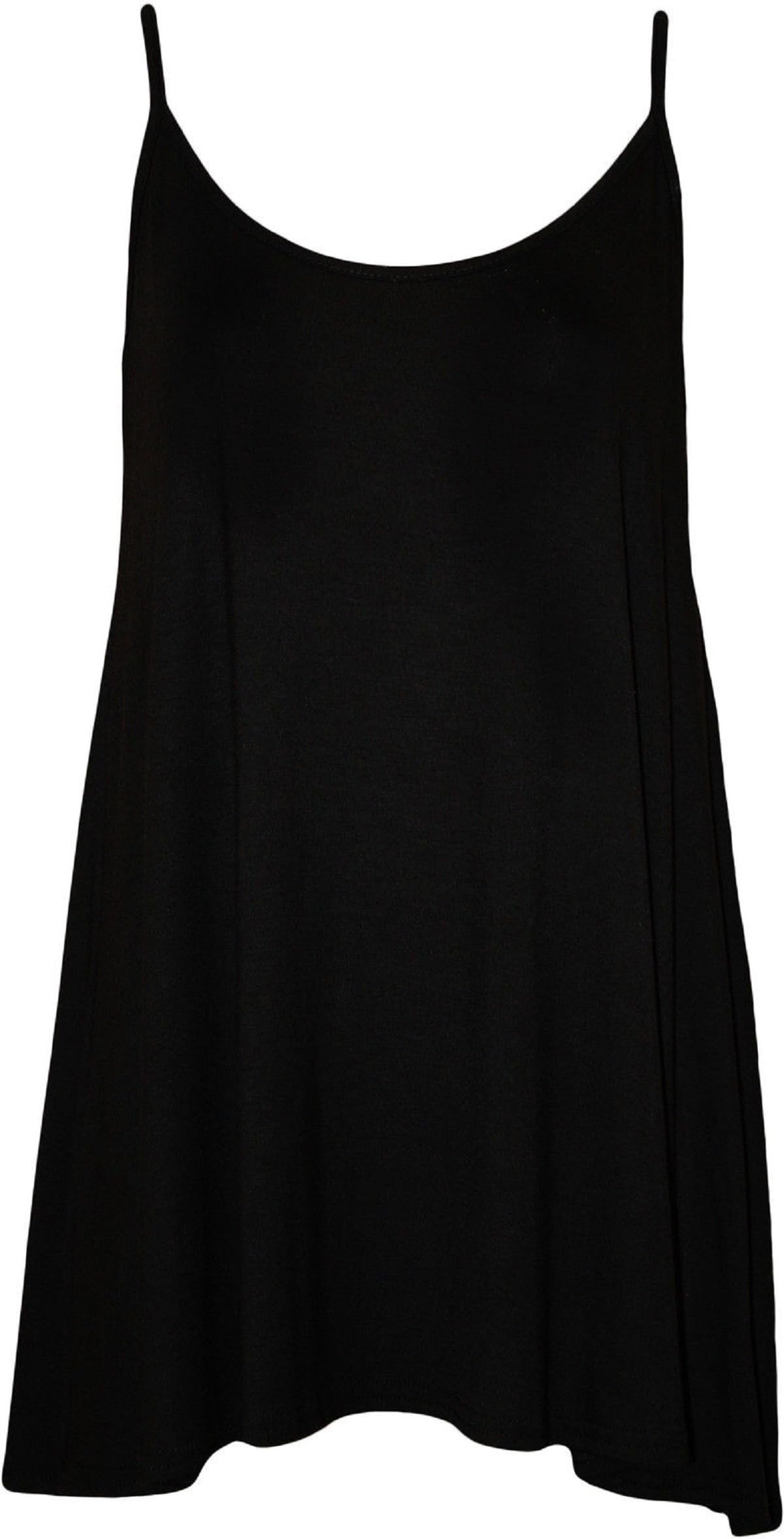 RM Fashions Womens Ladies Plain Plus Size Sleeveless Swing Vest Strap Cami Camisole Tank Top