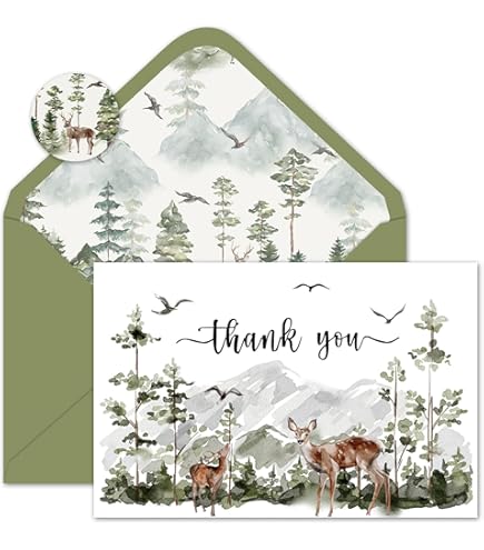 VNS Creations Baby Shower Thank You Cards With Envelopes - 50 Pack 4" X