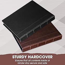 Marspark 2 Pcs Vintage Hardback 3 Ring Leather