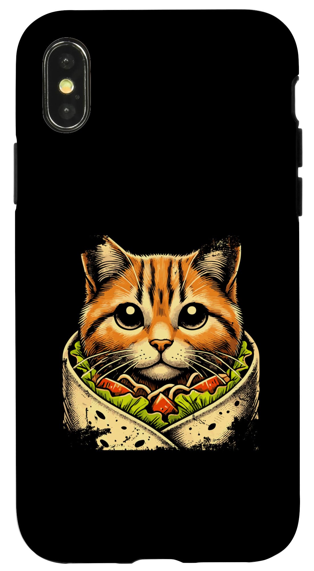 iPhone X/XS Cute Burrito Cat Head with Taco Burrito Love Case