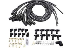 TAKPART Spark Plug Wires 8.5mm Universal 135/45 Degree HEI Spark Plug Wires with 135 Degree Compatible for Chevy Ford Mopar B
