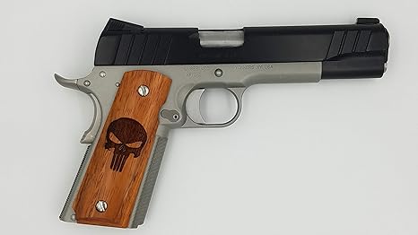 Amazoncom 1911 Custom Grip Laser Engraved Punisher Kimber