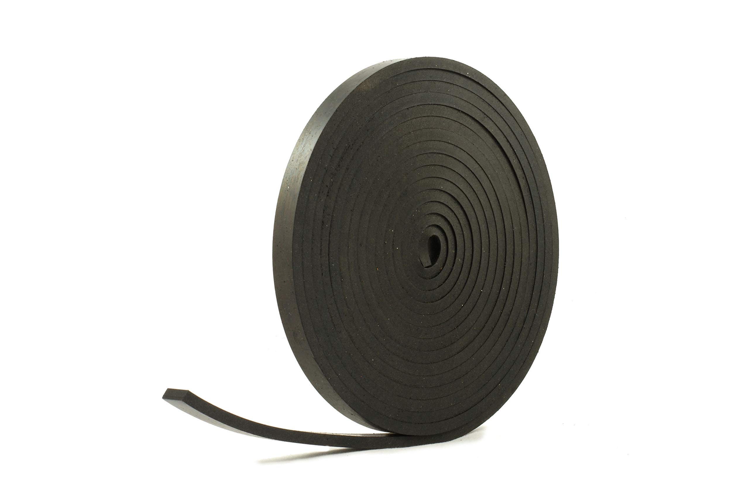 RS® Solid Rubber Strip 15mm Wide x 5mm Thick x 5m Long - SBR Rubber for Sealing, Cushioning, Weather Strip, Anti-Vibration, Anti-Slip, Gaskets & DIY