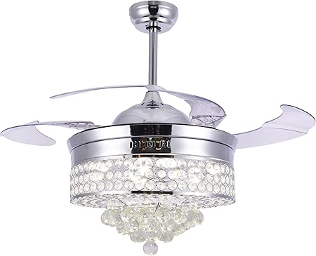 Bella Depot Modern Unique Caged Ceiling Fan With Remote Led Light