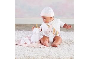 Baby Aspen Simply Enchanted Unicorn 5-Piece Welcome Home Gift Set, Light & Dark Pink/White/Aqua/Gold