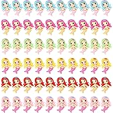 Honbay 60PCS Cute Mermaid Flatback Resin Charms Small Mermaid Slime Charms Ocean Theme Resin Embellishments Cartoon Mermaid Girl Resin Cabochons Crafts Decoration Accessories - 6 Colors
