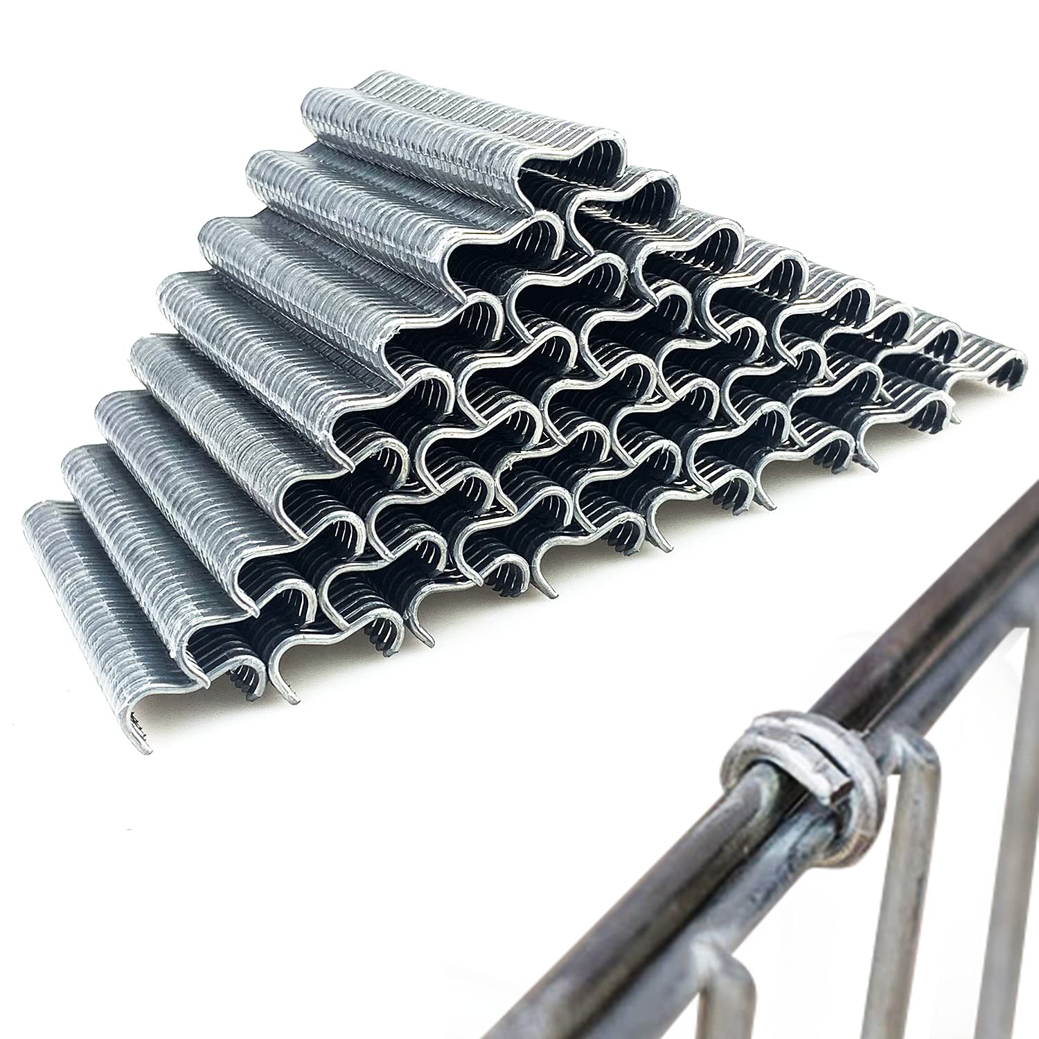 1200Pcs M Nail Zinc Aluminum Alloy Hog Rings for Auto Upholstery, Bungee Cord, Fencing, Animal Pet Cages, Meat Bags, DIY Craft, Furniture and More (Only Hog Rings,Not Including Hog Ring Pliers)