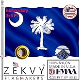 ZEKVY Embroidered South Carolina Flag 3x5 Outdoor Made in USA - Double Sided Heavy Duty Vivid Color South Carolina SC Flags with 2 Brass Grommet
