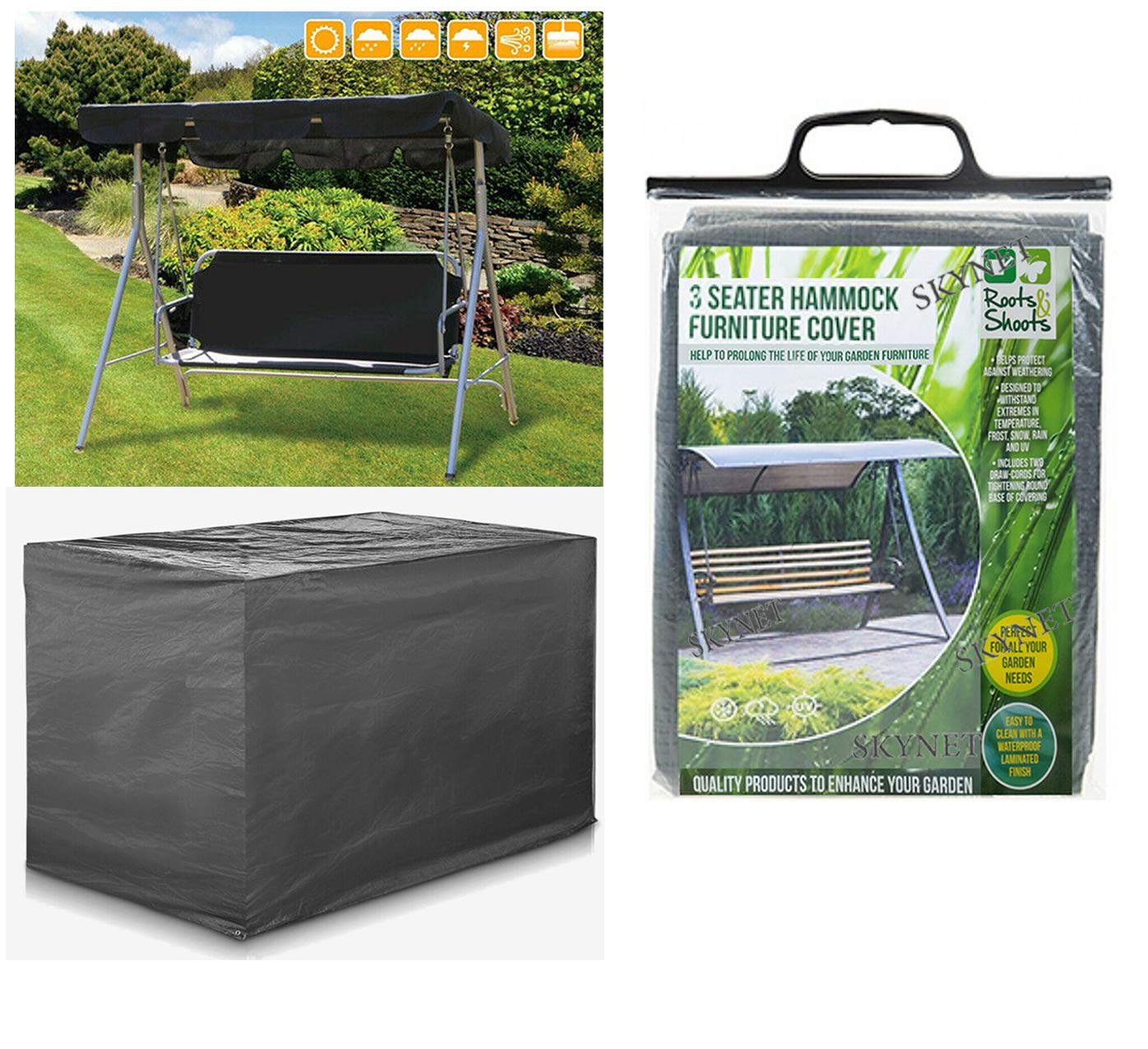 Roots & Shoots 954011 Hammock Cover | 215 X 124 X 170cm | 1pc. Accessory, Grey