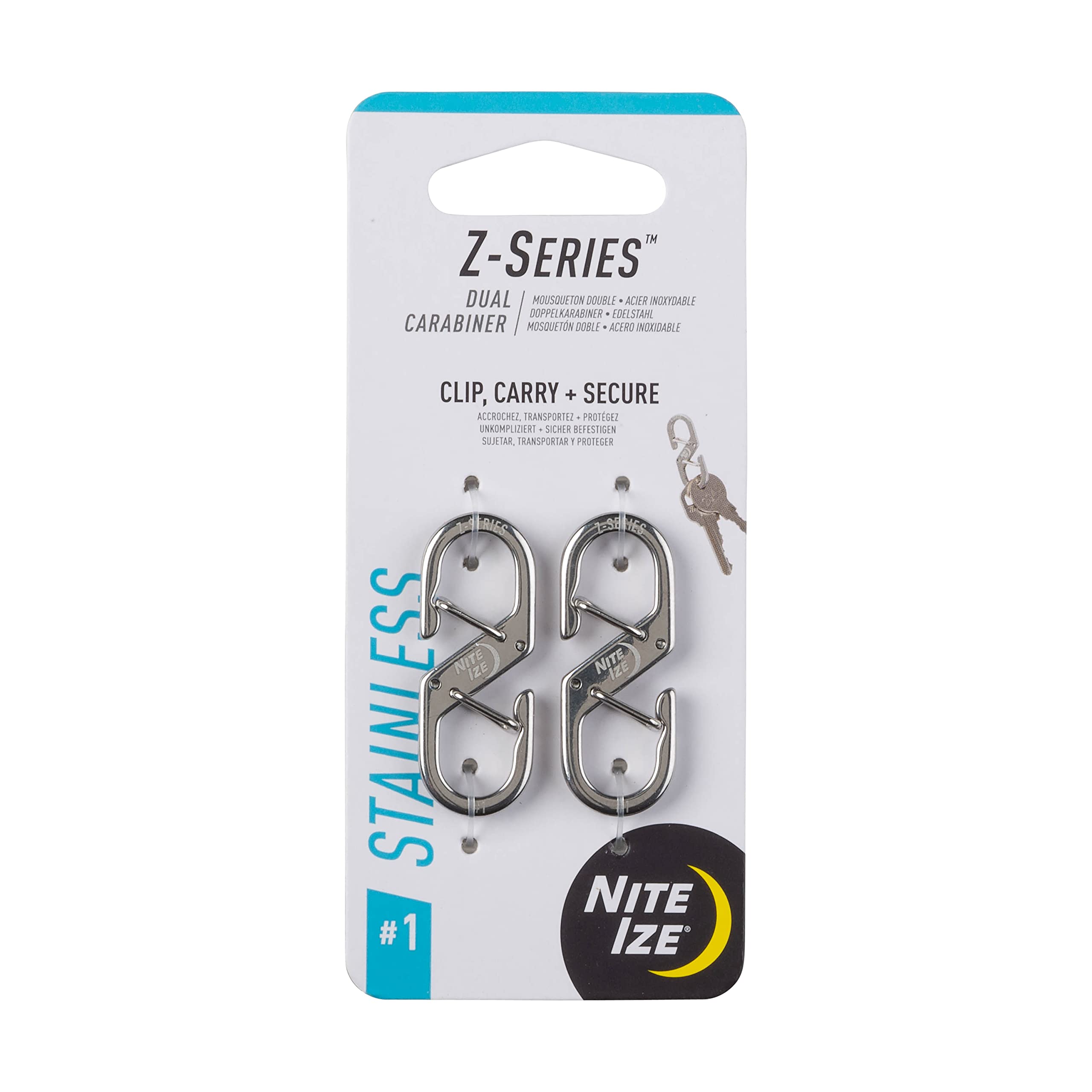 Nite Ize Z-Series Dual Chamber Carabiner #1-2 Pack