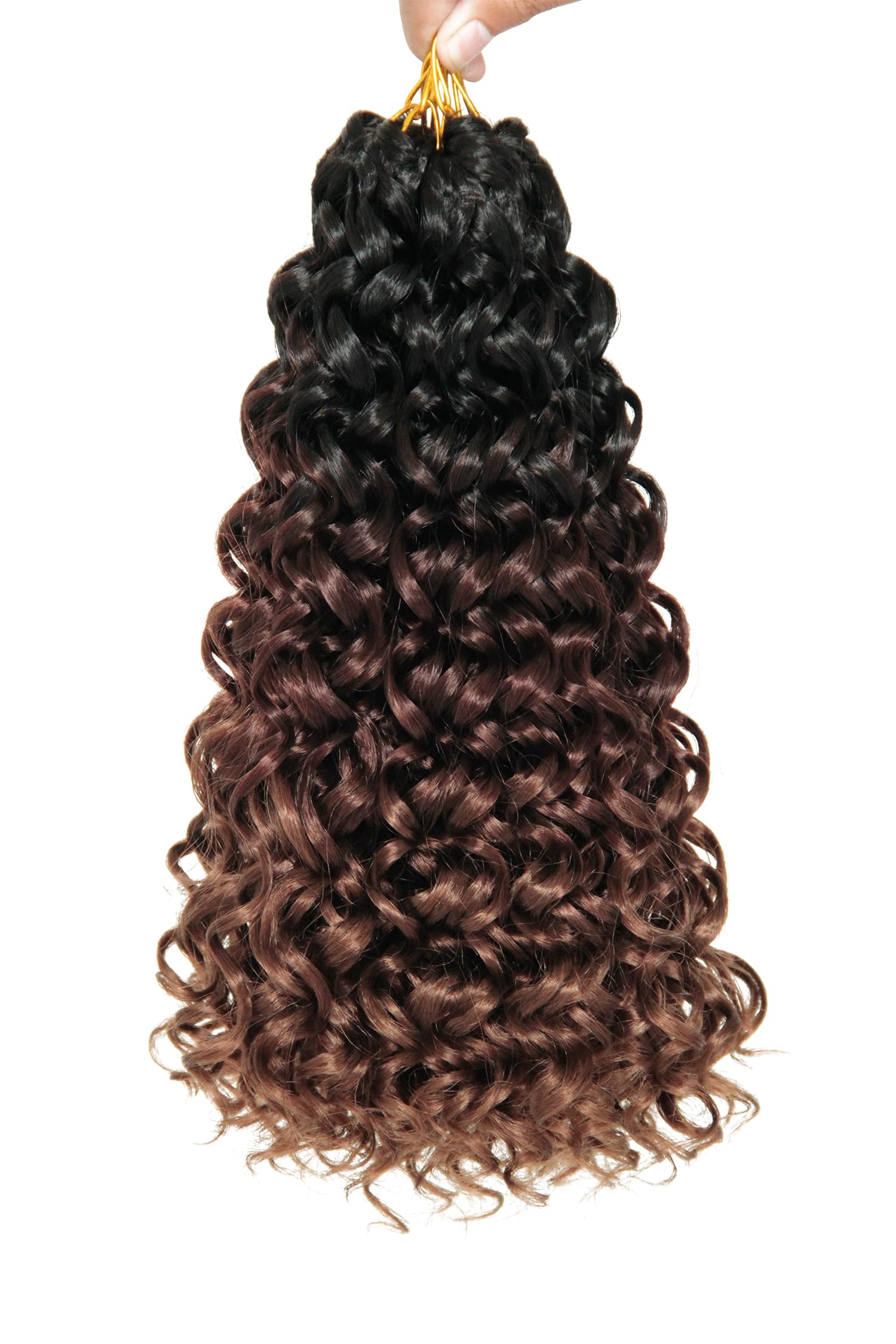 Photo 1 of GoGo Curl Crochet Hair Water Wave Curly Crochet hair for Women Synthetic Bohemian Crochet Braid Deep Wave Braiding Hair Extensions (12 inch(Pack of 6), 1B/33/30)