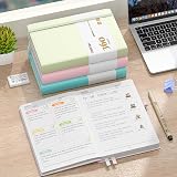 Smarpau 360 Pages A5 Leather Notebook Pink 100gsm with 2 ribbons 180° lay-flat view 6