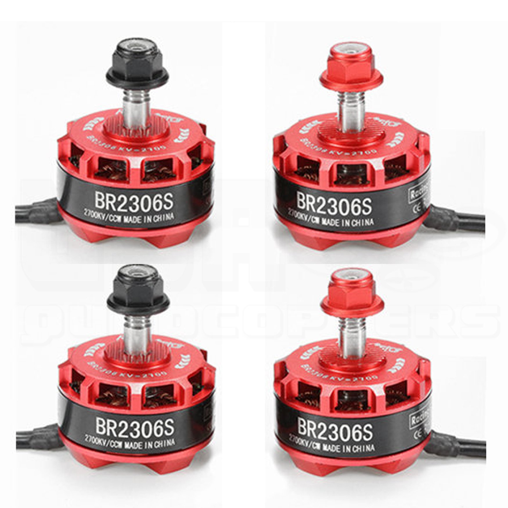 RacerStar 4pcs BR2306S 2306-2305 2700kV 2-4S Brushless Motor Set (2) CW (2) CCW for FPV Racing Drone