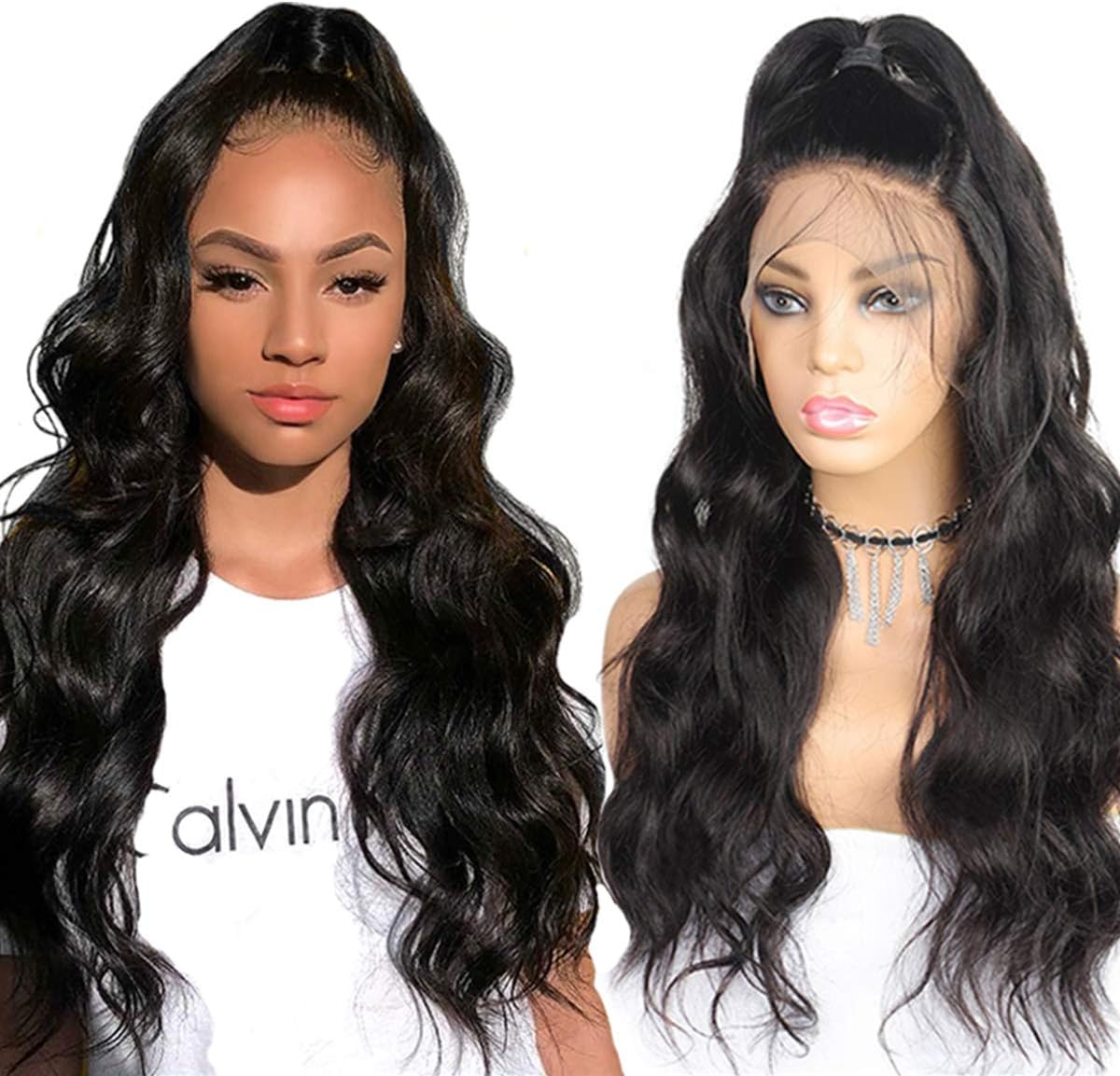 13x4 Lace Front Human Hair Wig for Women (22 Inch) Coisini Hair Brazilian Body Wave Wigs with Baby Hair 150% Density Natural Color Pre Plucked Natural Hairline