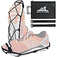 MATTISAM Ice Cleats for Walking on Ice Snow, Crampons Traction Grips Spikes for Shoes Boots, Anti-Slip Flexible Footwear Grippers for Climbing Hiking Fishing Outdoor Running with 2 Adjustable Straps