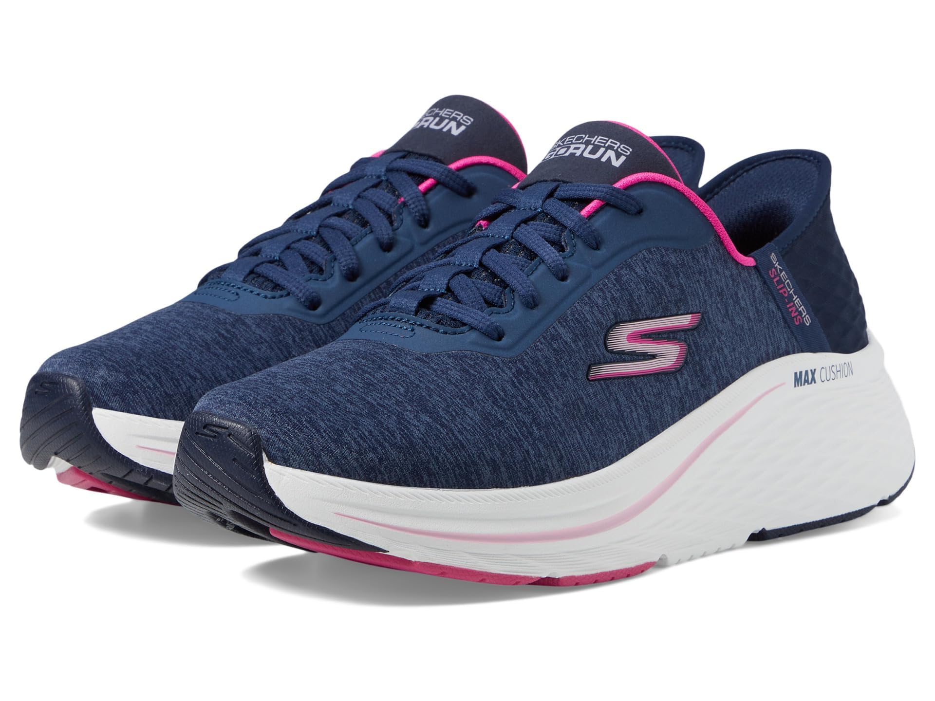 Photo 1 of Skechers Women's Max Cushioning Elite 2.0 Prevail Hands Free Slip-Ins Sneaker, Navy/Pink, 5.5