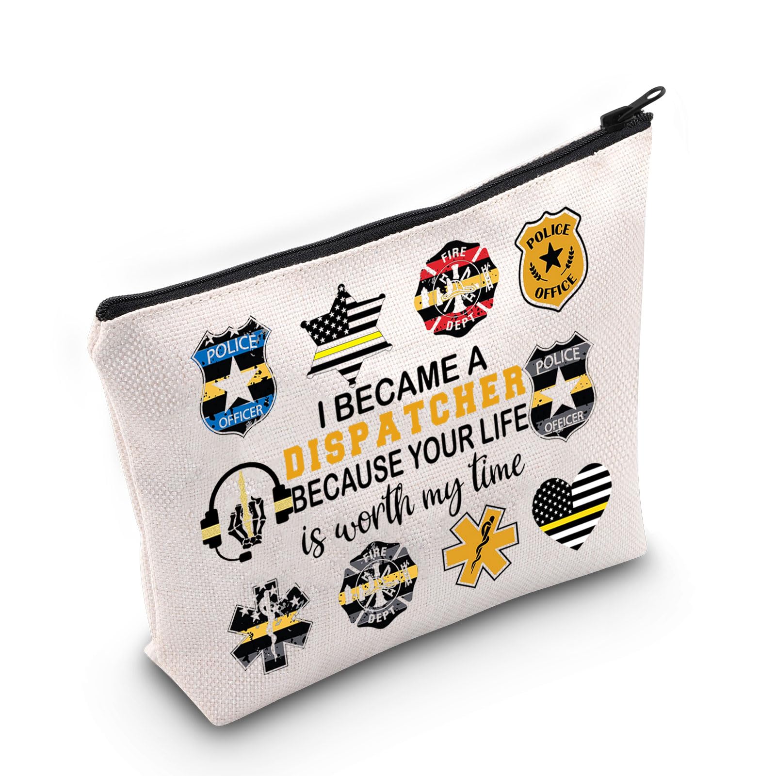 WZMPA Dispatcher Cosmetic Makeup Bag 911 Dispatcher Appreciation Gifts I Became A Dispatcher Survival Kit Dispatcher Merchandise, I Became Dispatcher, Fit