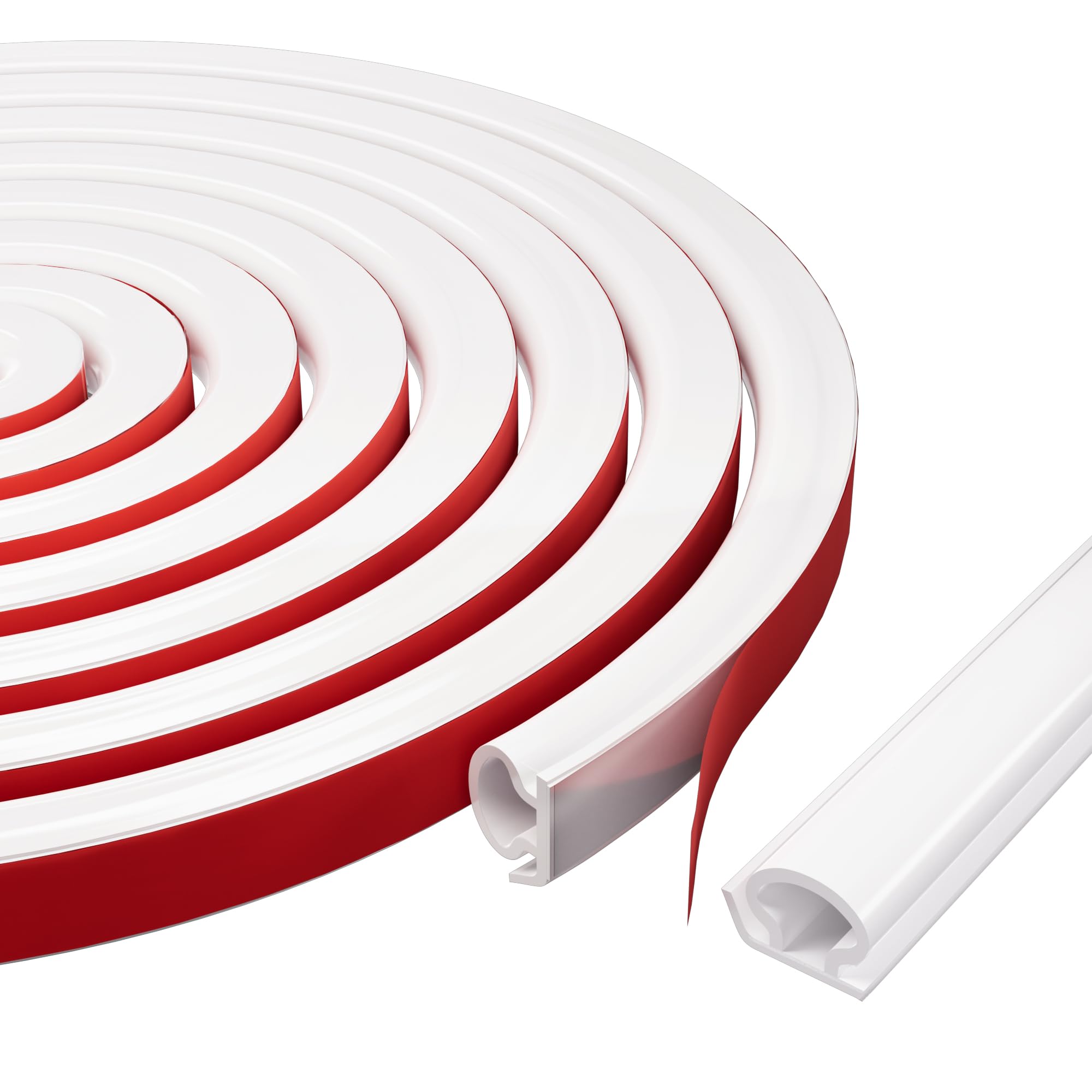 Photo 1 of ?New Upgrade? Weather Stripping Door Seal, Silicone Door Weather Stripping for Door Frame & Window, Self Adhesive Weatherstripping Insulation Soundproof Strip, Suit for 4-7mm Gap (16.5FT White)