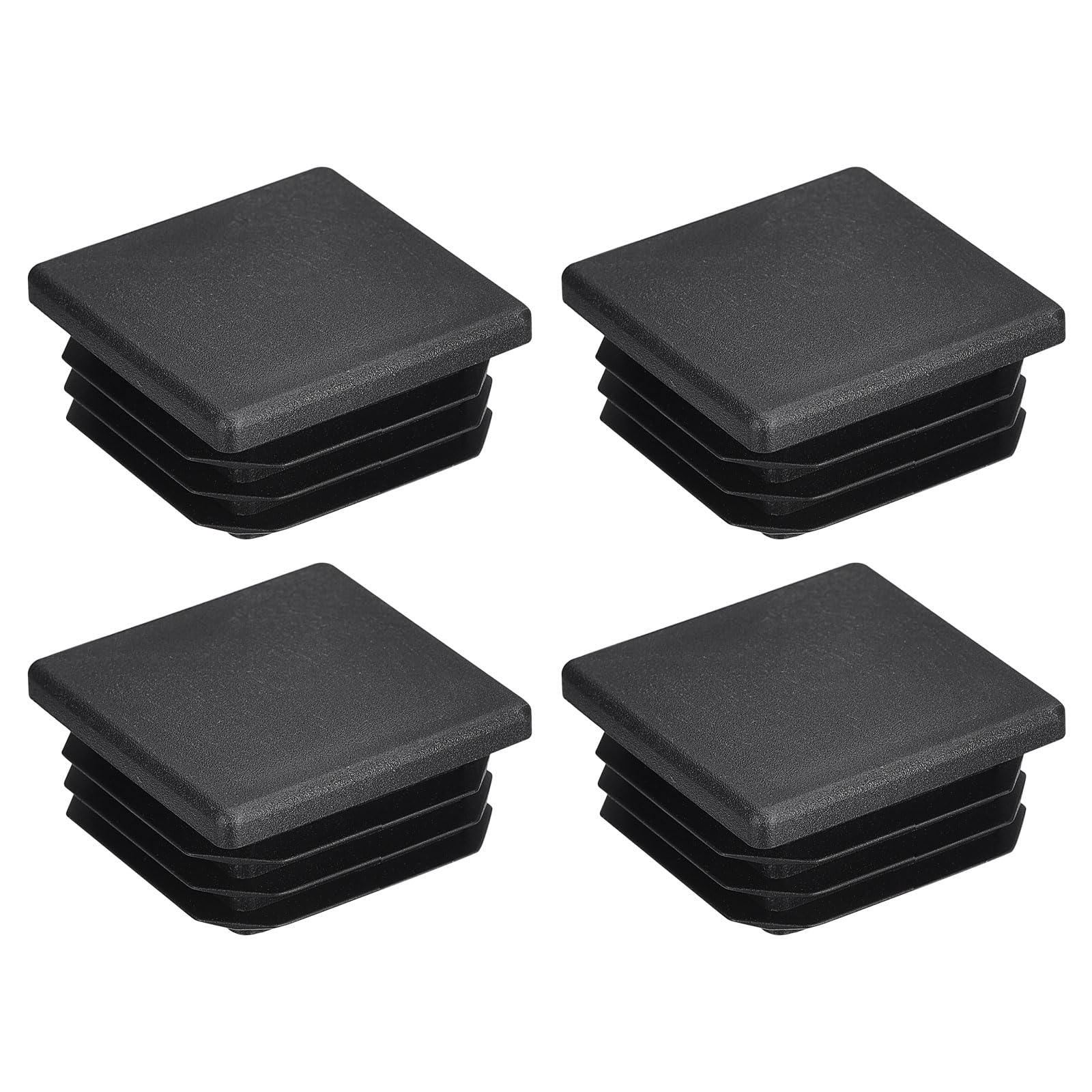 uxcell 4Pcs 38mmx38mm(1.5inch) Plastic Tubing Plug Square Post End Caps for Handrail Stair Newel Guardrail Tube Black