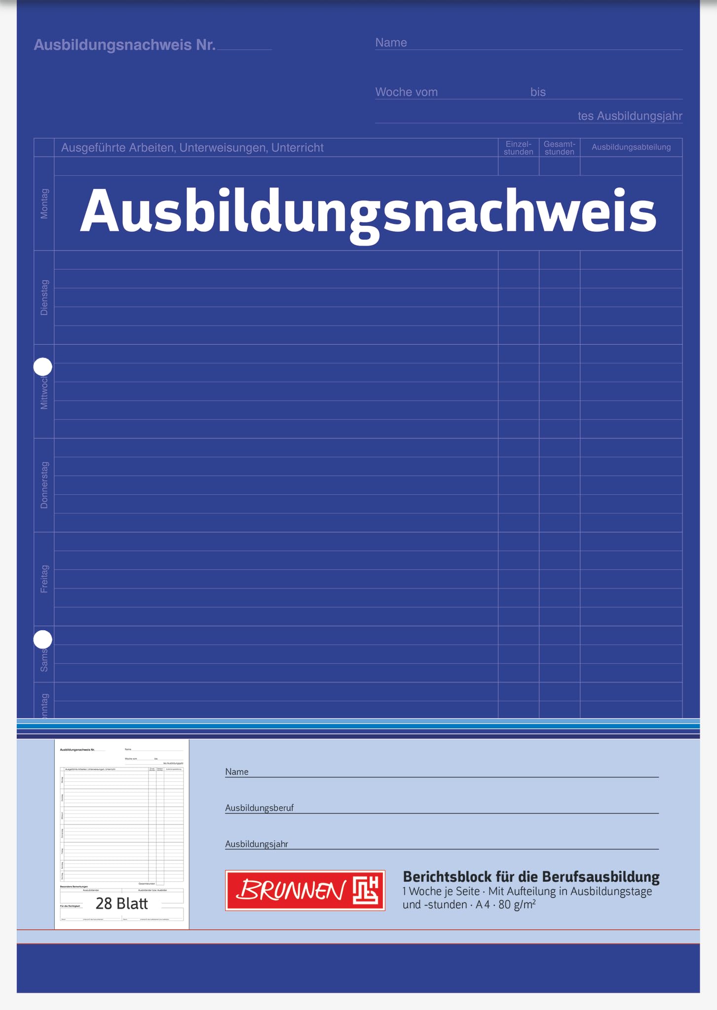 Brunnen Training Certificate A4 Blank 28 Pages White