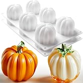 2 Pack Pumpkin Silicone Molds Big 3D Pumpkin Cake Mold Silicone Halloween Thanksgiving Theme Molds Baking 3D Autumn Harvest Theme Pumpkins Silicone Mould for Mousse Cupcake Jelly Pastry Soap Candle