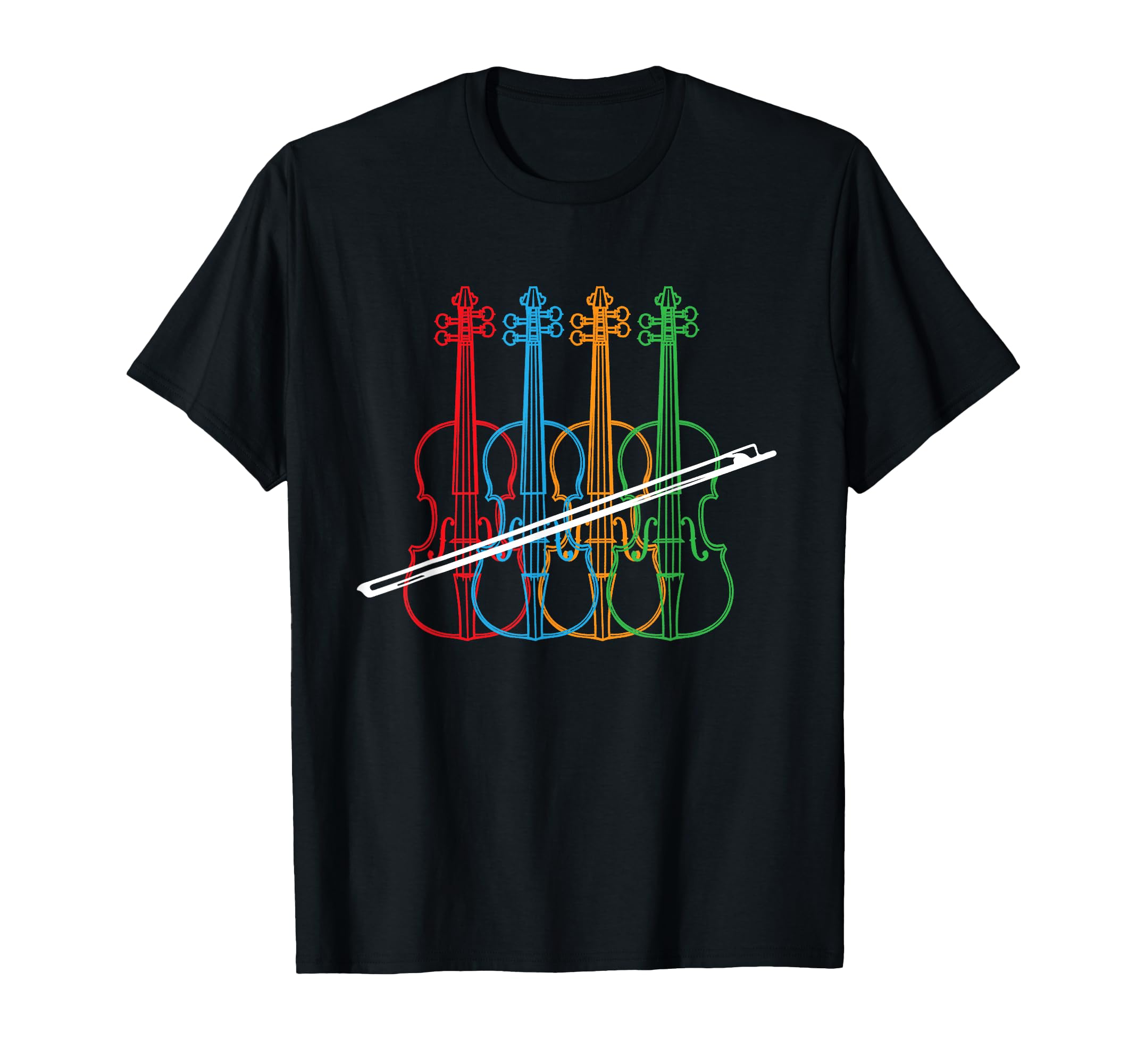 Vintage Colorful Violinist Violin Strings Orchestra Shirt T-Shirt