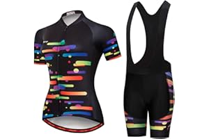 Women's Cycling Jersey, Short Sleeve and Summer Bib Padded Cycling Shorts