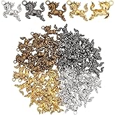PH PandaHall 80pcs Horse Charms 4 Colors Tibetan Style Alloy Pendants Equestrian Horsemanship Beads Running Horse Animal Charms for DIY Crafts Bracelet Necklace Jewelry Making Hole: 3mm