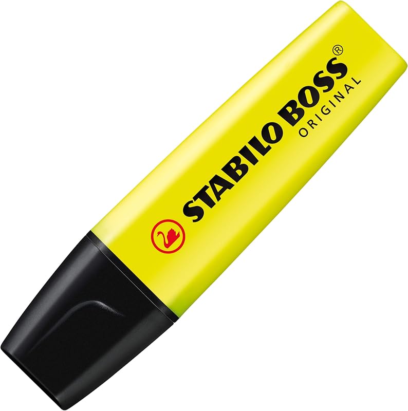 MARCADOR ORIGINAL DE STABILO BOSS - Pacote com 1 unidade amarela