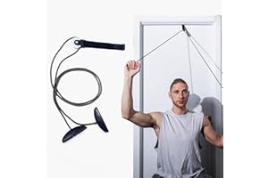 Yuanchupin Shoulder Pulley, Physical Therapy Exercises, Over Door Rehab Exerciser for Rotator Cuff Recovery, Aids in Recovery and Rehabilitation, Range of Motion Exerciser (Black)