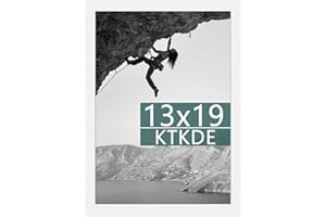 KTKDE 13x19 Picture Frame White, Wall Gallery Poster Frames Wooden, Shatter Resistant Glass, Rectangle Photo Frame for Photos,Studio Hanging Posters & Best gift