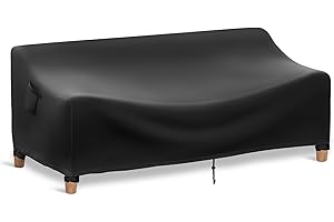 ADBAOBO Outdoor Couch Cover Waterproof 90 Inch, Heavy Duty 900D Patio Sofa Cover 3-Seater, Patio Furniture Bench Cover with Air Vent and Handles, 90" W x 42" D x 32" H, Black