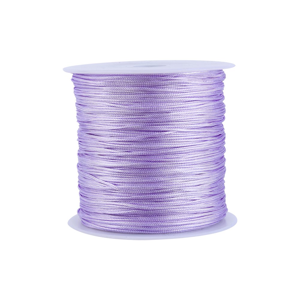 Haofy Craft Nylon Thread, Elastic Beading Cord, Stretch Fabric Crafting String, Chinese Knot Rattail Macrame Shamballa Thread for DIY Bracelet Necklace Beading Sewing Jewellery Making,100m (Purple)