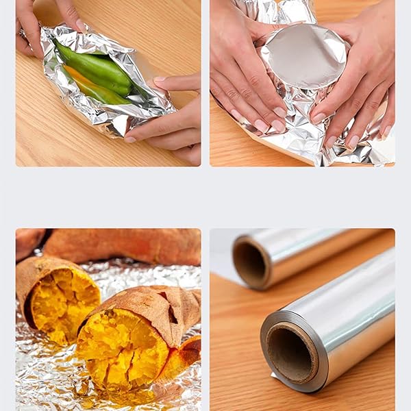 HEAVY DUTY ALUMINUM FOIL ROLL,FOR GRILLING, ROASTING, BAKING, AND FOOD STORAGE TO PRESERVE FRESHNESS,12″ WIDTH, PERFECT FOR KITCHEN WRAP,COOKING (15MICRO THICKNESS, 65 FT)