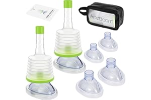 AmzBoom CPR Breathing Tool & Safety Kit, 2-Pack Set with 4 CPR Mask Sizes, Training Kit for Children & Adults, Essential for Home, Travel, and Outdoor Use.