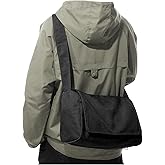 Messenger Bag for Men, Crossbody Bag Aesthetic, Water Resistant Unisex Classic Canvas Shoulder Bag