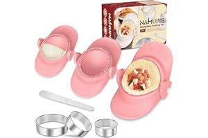 NAMUPIE 7 Piece Dumpling Maker Kit - All-in-One Empanada Maker Set with Press Molds & Ring Cutters, BPA-Free Kitchen Accessor