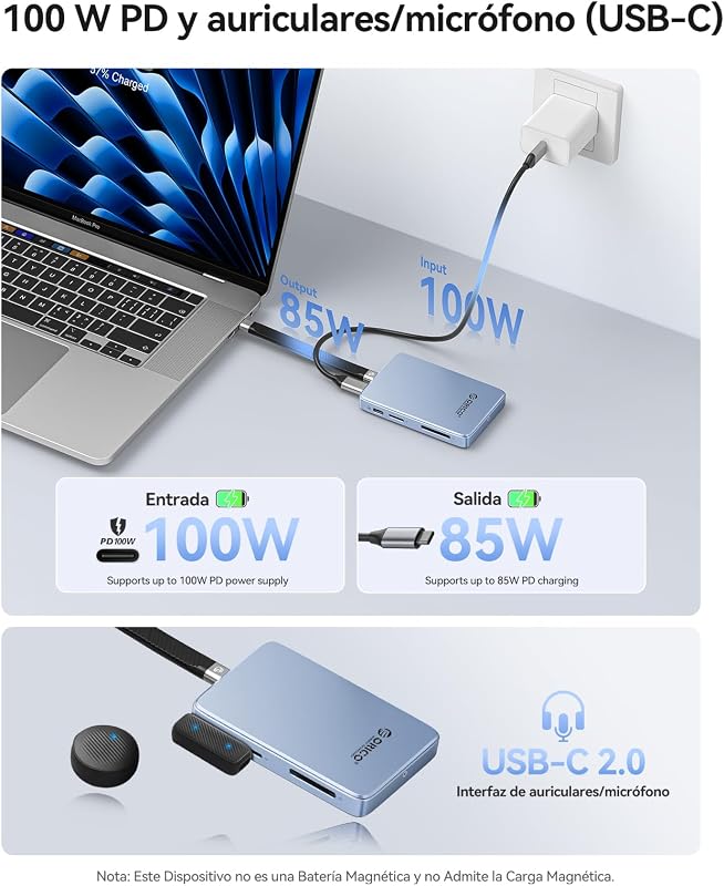 Caixa magnética SSD M.2 NVMe de 10Gbps com base USB-C Compatível com gravação ProRes para iPhone 17/16/15 Pro/MAX/Plus TF/SD PD 100W para SSD 2230/2242/2260/2280 AP80F Preto sem disco