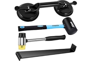 LOZAGU 4-Piece Floor Gap Fixer Tool Set with Aluminium Suction Cup & Rubber Mallet Hammer, Fixer Tool for Laminate Floor Gap Repair（Do not use on scraped or uneven floors） (4-PIECE)