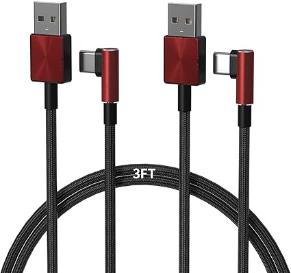 Amazon Usb A Usb C90度5v3a急速充電ケーブル Ifory Usb C 90度ケーブル Usb A Cabel 3ft 0 9m タイプa タイプc充電器ナイロン編組コード すべてのタイプcポートのデバイスと互換性があります 2パックレッド Ifory パソコン 周辺機器 通販