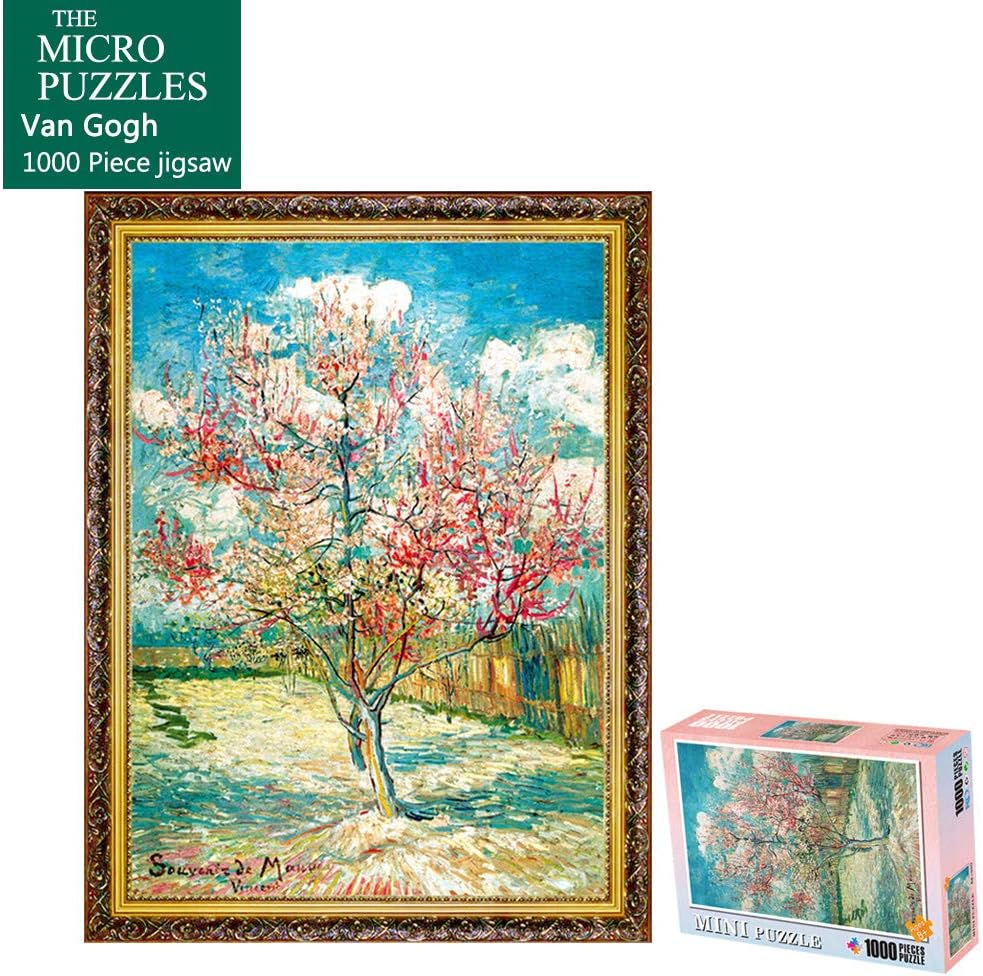 Jigsaw Puzzles 1000 Pieces Puzzles for Adults Peach Blossom Vincent Van Gogh Art Oil Painting Jigsaw Puzzles
