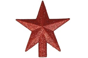 KURT S. ADLER Kurt Adler H9766 4" Petite Treasures Red Glittered Mini Star Christmas Tree Topper - Unlit