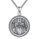 URONE Gemini Necklace 925 Sterling Silver Gemini Pendant And Chain Constellation Necklace Zodiac Jewelry Birthday Gifts for Women Men