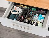 Addis 8pc Interlocking Drawer Organiser Trays Grey Storage Dividers view 4