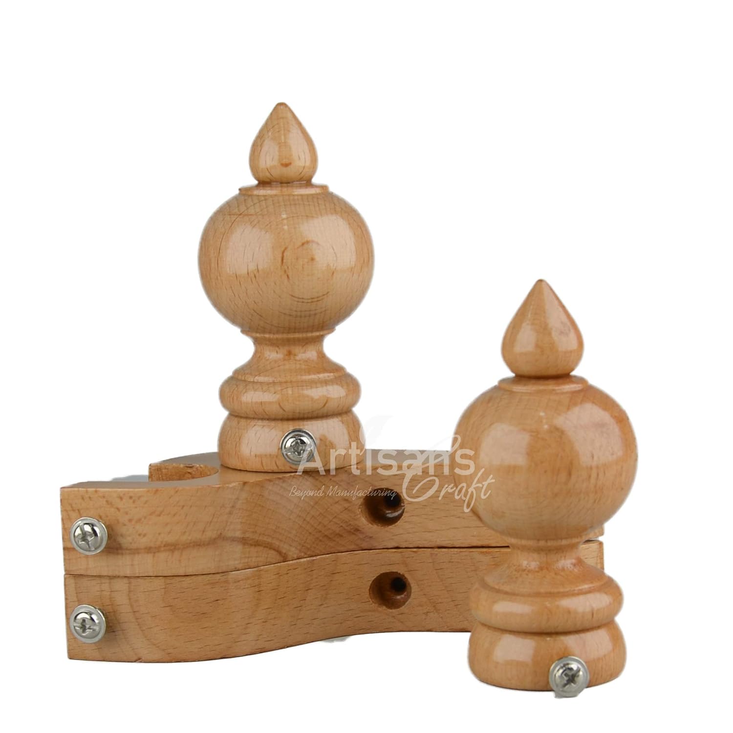Buy Artisans Craft Wooden Curtain Brackets Set Finials For